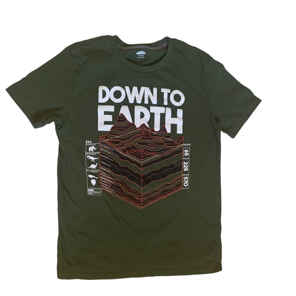 Old Navy Boys Shirt T-Shirt Graphic Green Size XL 14-16